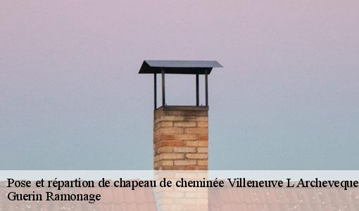 Pose et répartion de chapeau de cheminée villeneuve-l-archeveque-89190 Guerin Ramonage
